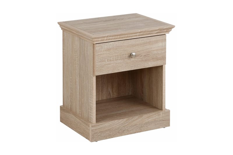 Yöpöytä Borgela 45 cm Säilytyksellä Laatikko+Hylly - Ruskea - Huonekalut - Pöytä & ruokailuryhmä - Apupöytä & sivupöytä - Yöpöytä