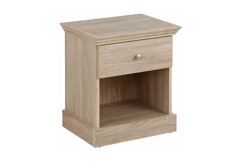 Yöpöytä Borgela 45 cm Säilytyksellä Laatikko+Hylly - Ruskea - Huonekalut - Pöytä & ruokailuryhmä - Apupöytä & sivupöytä - Yöpöytä