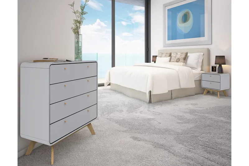 Yöpöytä Caitlyn 51 cm - Harmaa - Huonekalut - Pöytä & ruokailuryhmä - Apupöytä & sivupöytä - Yöpöytä