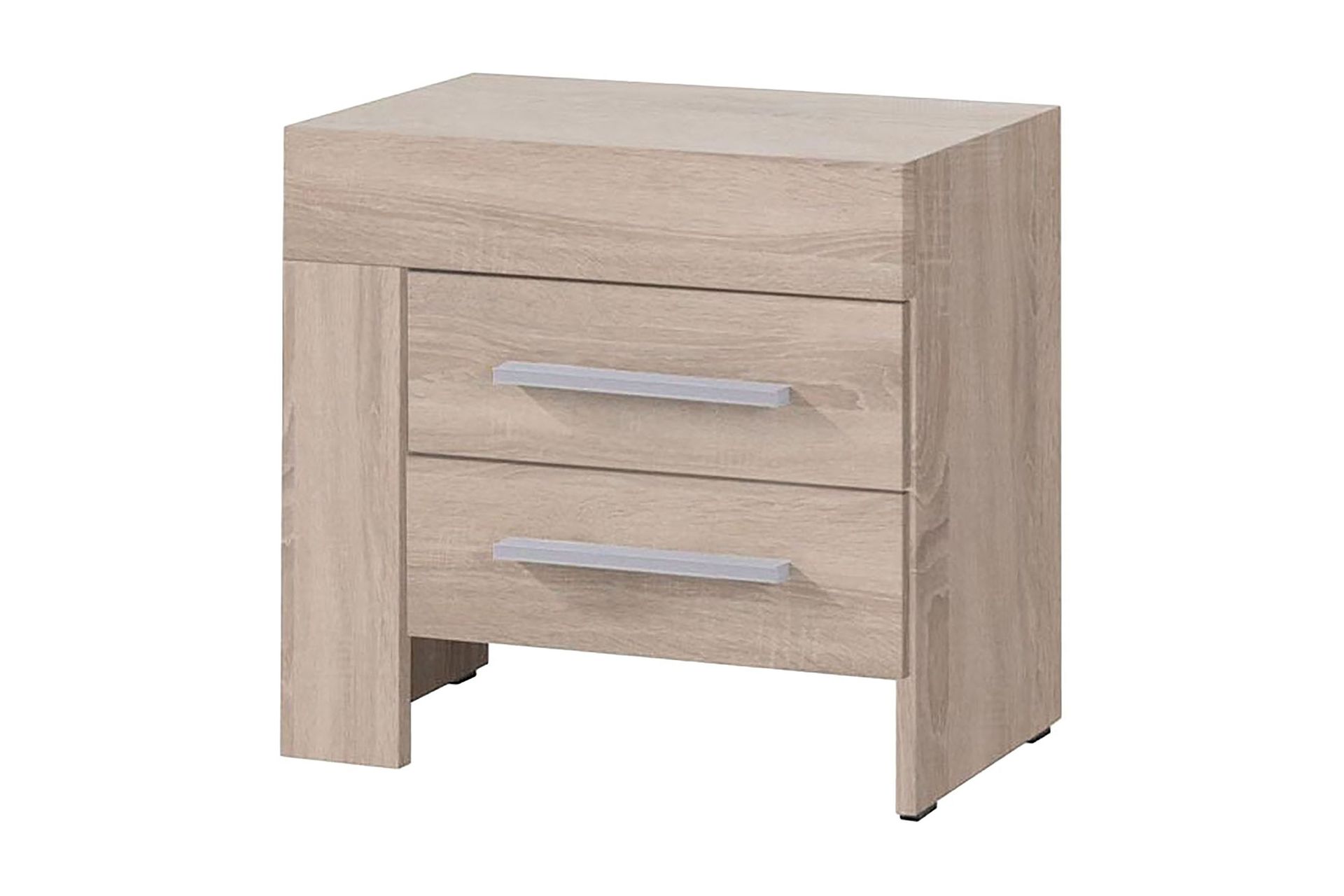 Yöpöytä Cezac 50 cm Vasen Säilytyksellä 2 laatikkoa - Beige/Harmaa - Huonekalut - Pöytä & ruokailuryhmä - Apupöytä & sivupöytä - Yöpöytä