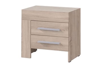 Yöpöytä Cezac 50 cm Vasen Säilytyksellä 2 laatikkoa - Beige/Harmaa - Huonekalut - Pöytä & ruokailuryhmä - Apupöytä & sivupöytä - Yöpöytä