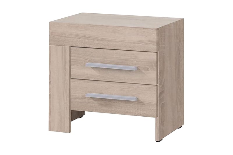 Yöpöytä Cezac 50 cm Vasen Säilytyksellä 2 laatikkoa - Beige/Harmaa - Huonekalut - Pöytä & ruokailuryhmä - Apupöytä & sivupöytä - Yöpöytä
