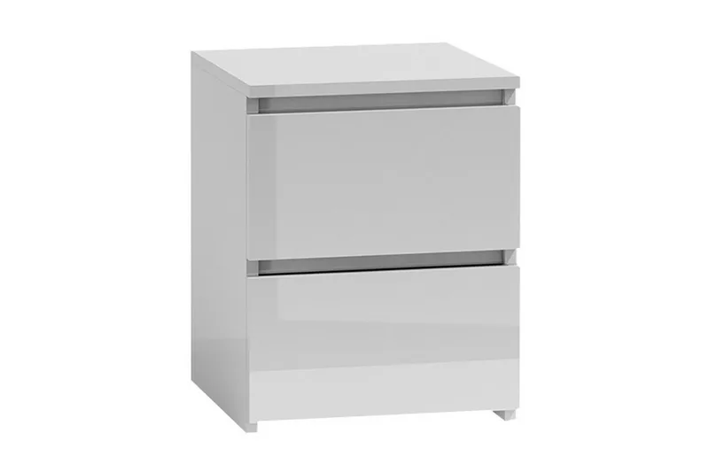 Yöpöytä Charlise 40 cm Säilytyksellä 2 laatikkoa, Valkoinen