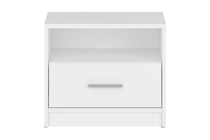 Yöpöytä Chiotto Plus 50 cm Säilytyksellä Laatikko+Hylly - Valkoinen - Yöpöytä