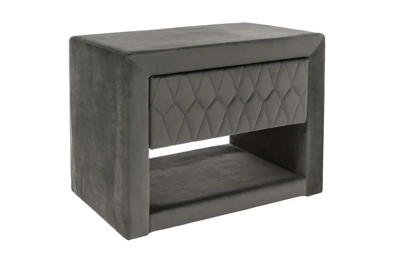 Yöpöytä Comana 50 cm, Sametti/Harmaa