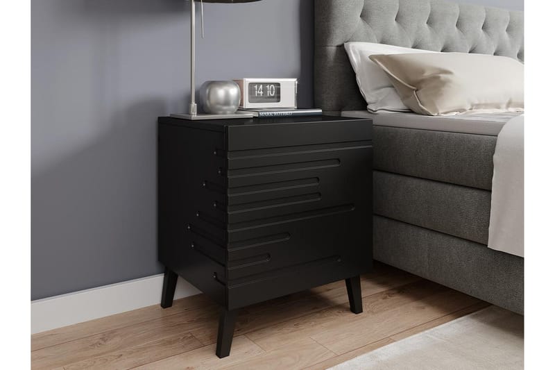 Yöpöytä Demjen 44 cm - Matta Musta - Huonekalut - Pöytä & ruokailuryhmä - Apupöytä & sivupöytä - Yöpöytä