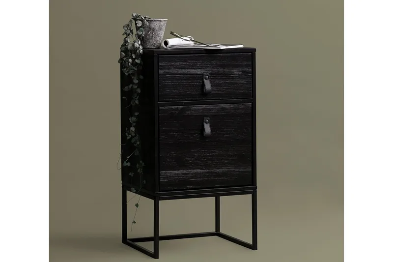 Yöpöytä Doireann 40 cm - Musta - Huonekalut - Pöytä & ruokailuryhmä - Apupöytä & sivupöytä - Yöpöytä