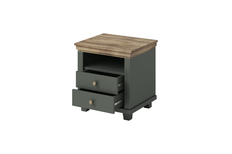 Yöpöytä Drumin 62x200 cm - Vihreä/Luonnonväri - Huonekalut - Pöytä & ruokailuryhmä - Apupöytä & sivupöytä - Yöpöytä