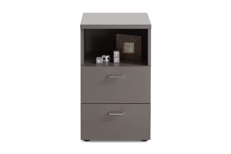 Yöpöytä Dulcinia 35 cm Säilytyksellä 2 laatikkoa+Hylly, Harmaa