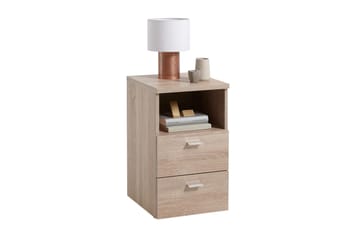 Yöpöytä Dulcinia 35 cm Säilytyksellä 2 laatikkoa+Hylly - Harmaa/Beige - Huonekalut - Pöytä & ruokailuryhmä - Apupöytä & sivupöytä - Yöpöytä