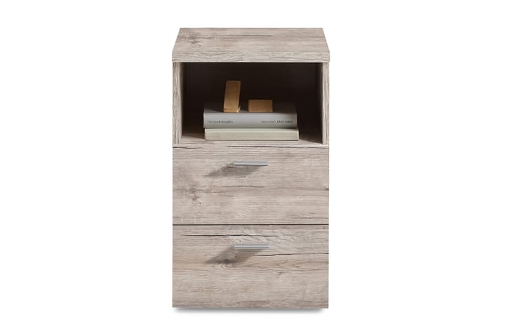 Yöpöytä Dulcinia 35 cm Säilytyksellä 2 laatikkoa+Hylly - Harmaa/Luonnonväri - Yöpöytä