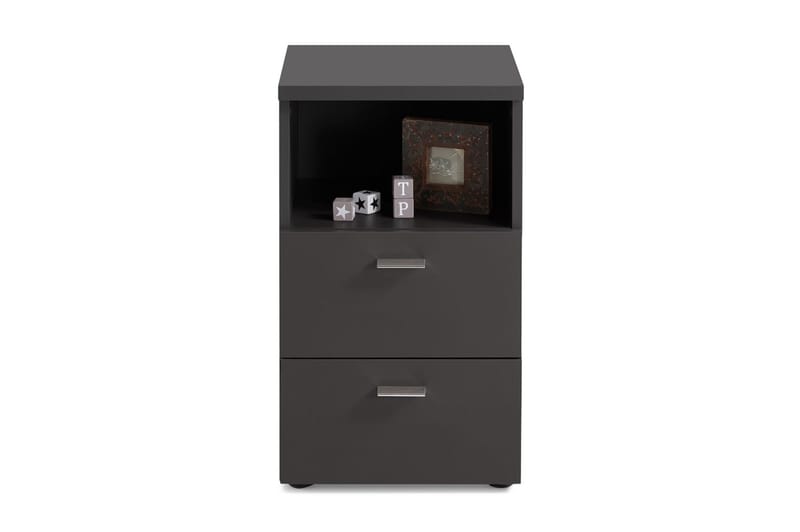 Yöpöytä Dulcinia 35 cm Säilytyksellä 2 laatikkoa+Hylly, Musta