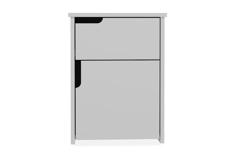 Yöpöytä Dumö 40 cm Säilytyksellä 2 kaappia, Valkoinen