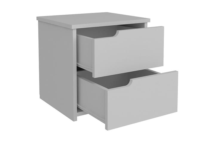 Yöpöytä Dumö 40 cm Säilytyksellä 2 laatikkoa - Valkoinen - Yöpöytä