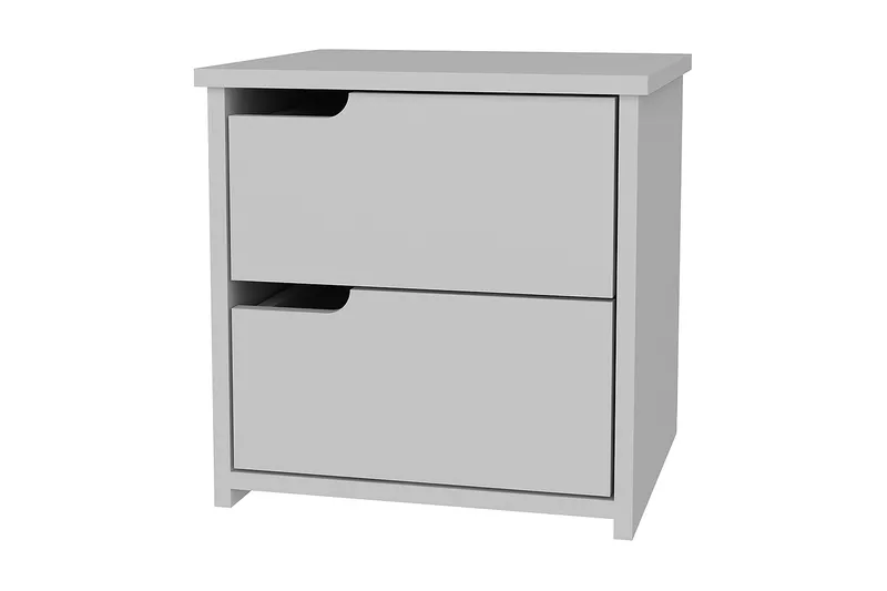 Yöpöytä Dumö 40 cm Säilytyksellä 2 laatikkoa, Valkoinen