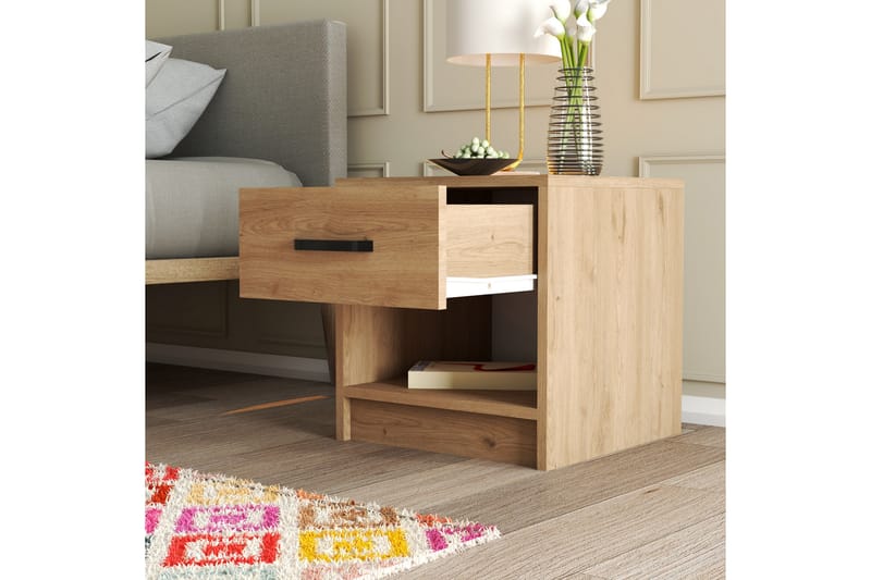 Yöpöytä Etersheim 52 cm - Luonnonväri - Huonekalut - Pöytä & ruokailuryhmä - Apupöytä & sivupöytä - Yöpöytä