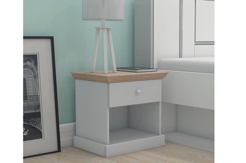 Yöpöytä Galen 45x35 cm, Harmaa/Ruskea