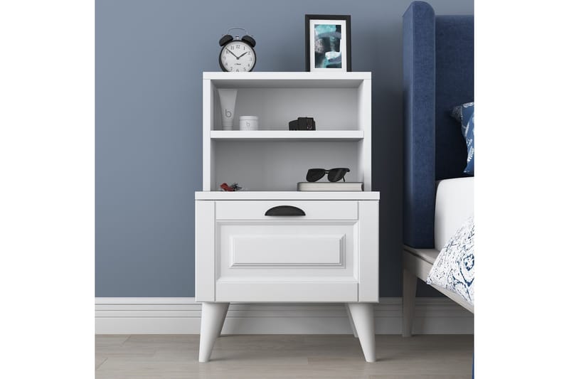 Yöpöytä Glanhon 45 cm - Valkoinen - Huonekalut - Pöytä & ruokailuryhmä - Apupöytä & sivupöytä - Yöpöytä