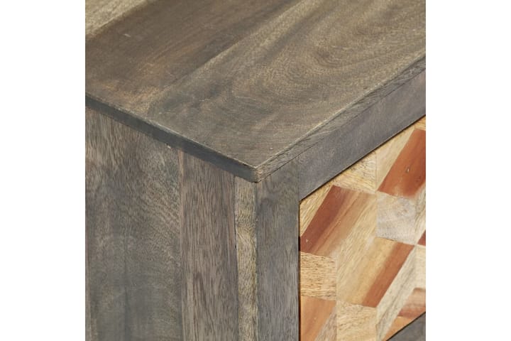 Yöpöytä harmaa 40x30x50 cm täysi mangopuu - Harmaa - Yöpöytä