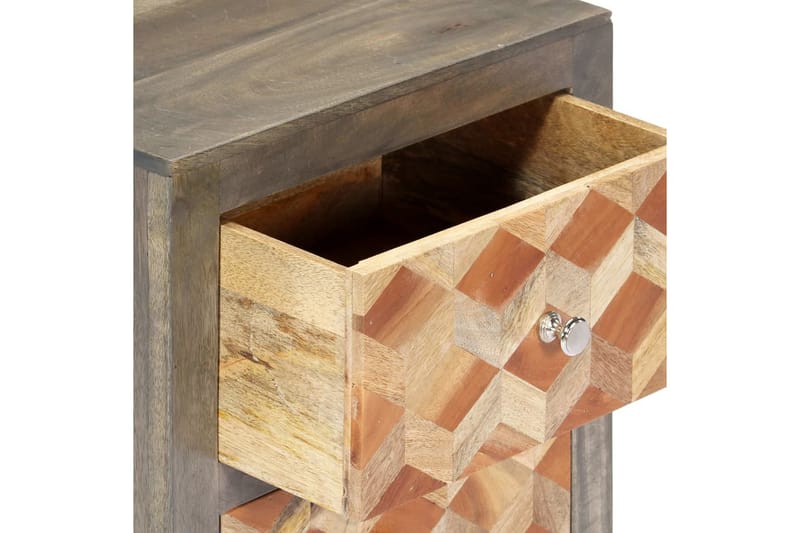 Yöpöytä harmaa 40x30x50 cm täysi mangopuu - Harmaa - Huonekalut - Pöytä & ruokailuryhmä - Apupöytä & sivupöytä - Yöpöytä
