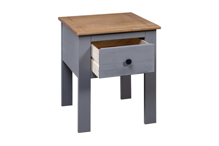 Yöpöytä harmaa 46x40x57 cm mänty Panama-sarja - Harmaa - Yöpöytä