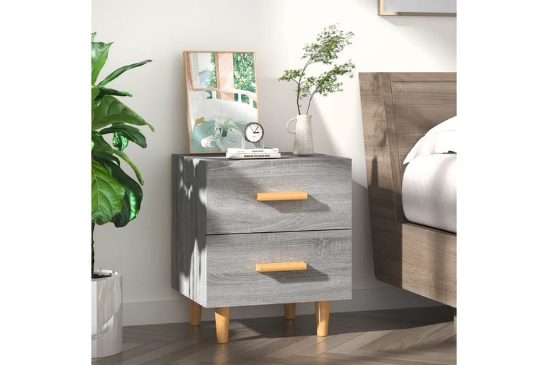 Yöpöytä harmaa Sonoma 40x35x47,5 cm - Harmaa - Huonekalut - Pöytä & ruokailuryhmä - Apupöytä & sivupöytä - Yöpöytä