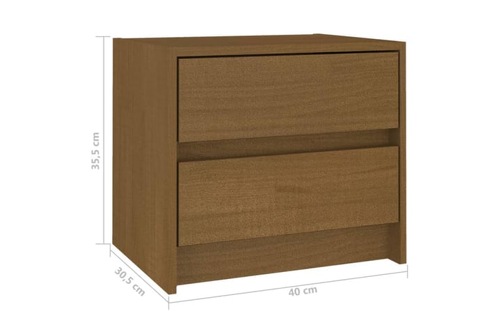 Yöpöytä hunajanruskea 40x30,5x35,5 cm täysi mänty - Ruskea - Yöpöytä