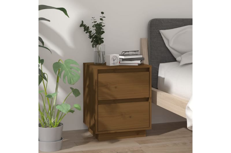Yöpöytä hunajanruskea 40x35x50 cm täysi mänty - Ruskea - Huonekalut - Pöytä & ruokailuryhmä - Apupöytä & sivupöytä - Yöpöytä