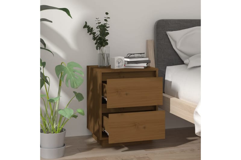 Yöpöytä hunajanruskea 40x35x50 cm täysi mänty - Ruskea - Huonekalut - Pöytä & ruokailuryhmä - Apupöytä & sivupöytä - Yöpöytä
