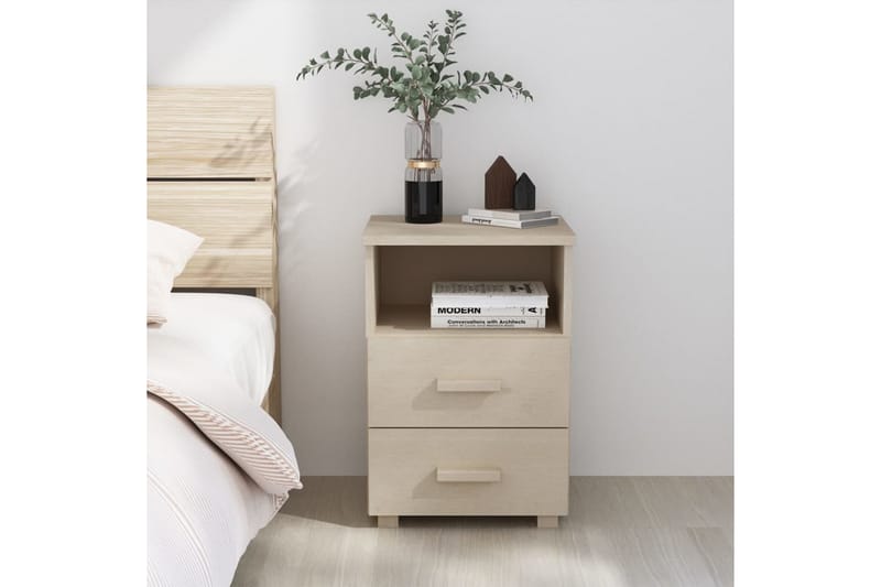 Yöpöytä hunajanruskea 40x35x62 cm täysi mänty - Ruskea - Huonekalut - Pöytä & ruokailuryhmä - Apupöytä & sivupöytä - Yöpöytä
