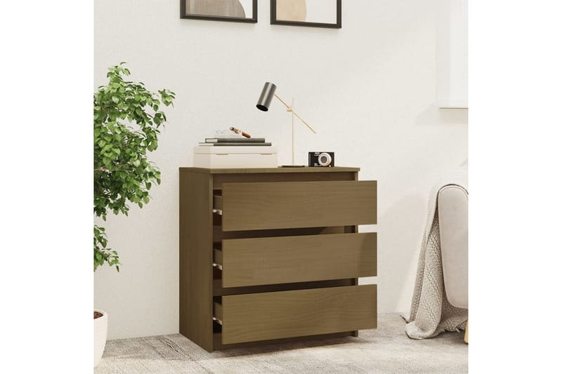 Yöpöytä hunajanruskea 60x36x64 cm täysi mänty - Ruskea - Huonekalut - Pöytä & ruokailuryhmä - Apupöytä & sivupöytä - Yöpöytä