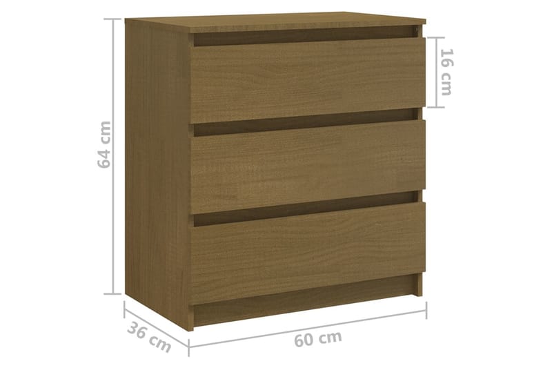 Yöpöytä hunajanruskea 60x36x64 cm täysi mänty - Ruskea - Huonekalut - Pöytä & ruokailuryhmä - Apupöytä & sivupöytä - Yöpöytä