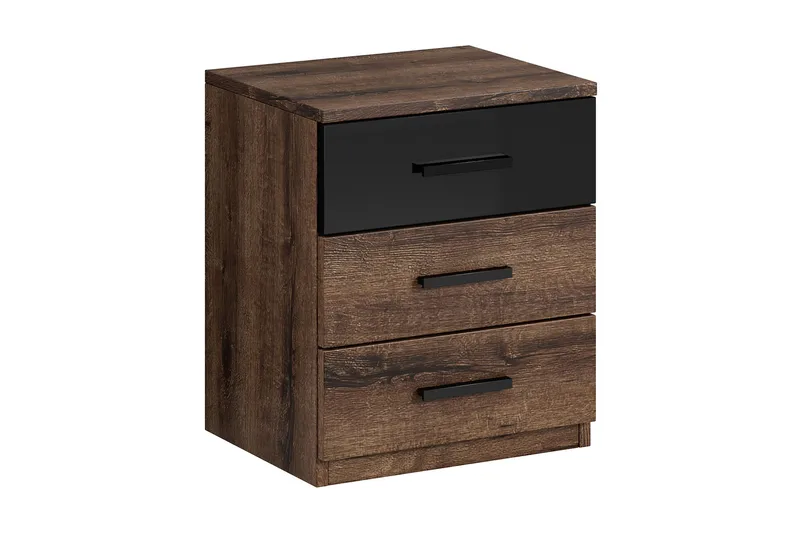 Yöpöytä Jorbes 41x46 cm, Tiikki/Musta