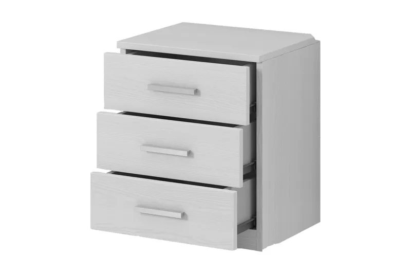 Yöpöytä Jorbes 41x46 cm - Tuhkanharmaa/Valkoinen - Huonekalut - Pöytä & ruokailuryhmä - Apupöytä & sivupöytä - Yöpöytä