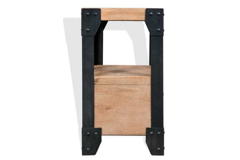 Yöpöytä Kiinteä akaasiapuu teräs 40x30x54 cm - Ruskea - Huonekalut - Pöytä & ruokailuryhmä - Apupöytä & sivupöytä - Yöpöytä