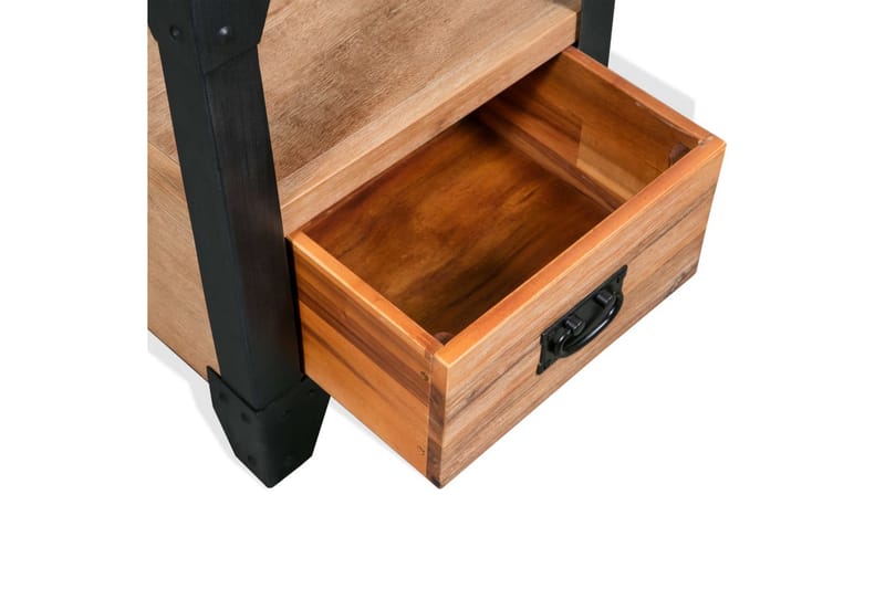 Yöpöytä Kiinteä akaasiapuu teräs 40x30x54 cm - Ruskea - Huonekalut - Pöytä & ruokailuryhmä - Apupöytä & sivupöytä - Yöpöytä