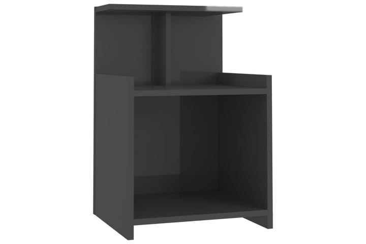 Yöpöytä korkeakiilto harmaa 40x35x60 cm lastulevy - Yöpöytä