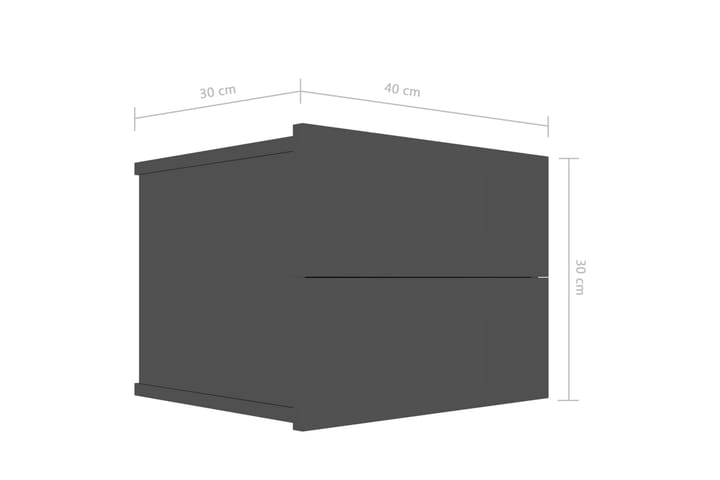 Yöpöytä korkeakiilto musta 40x30x30 cm lastulevy - Musta - Yöpöytä