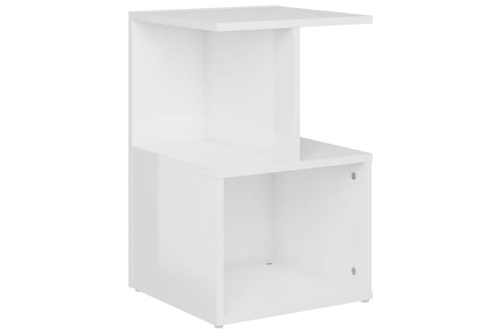 Yöpöytä korkeakiilto valkoinen 35x35x55 cm lastulevy - Yöpöytä