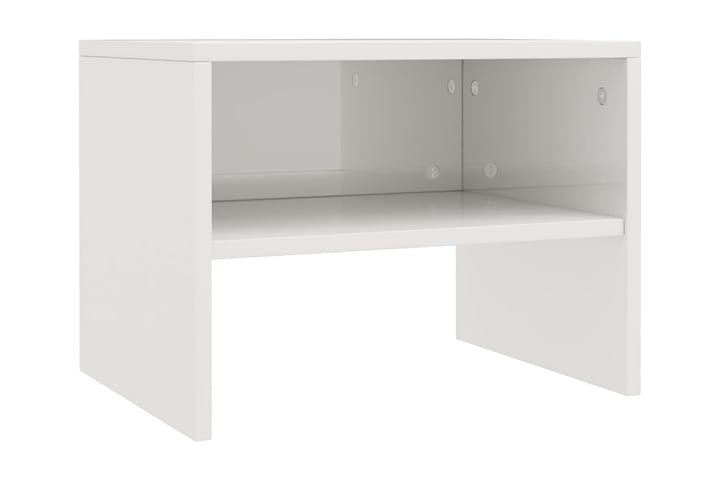 Yöpöytä korkeakiilto valkoinen 40x30x30 cm lastulevy - Valkoinen - Yöpöytä