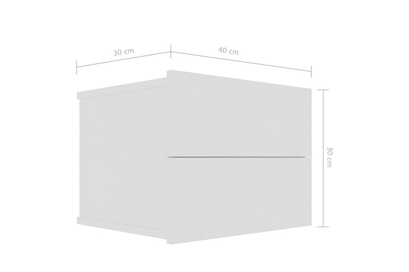 Yöpöytä korkeakiilto valkoinen 40x30x30 cm lastulevy - Valkoinen - Huonekalut - Pöytä & ruokailuryhmä - Apupöytä & sivupöytä - Yöpöytä