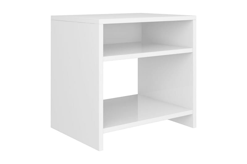Yöpöytä korkeakiilto valkoinen 40x30x40 cm lastulevy - Valkoinen - Huonekalut - Pöytä & ruokailuryhmä - Apupöytä & sivupöytä - Yöpöytä