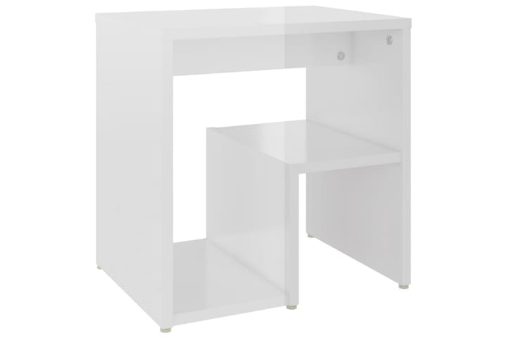 Yöpöytä korkeakiilto valkoinen 40x30x40 cm lastulevy - Yöpöytä