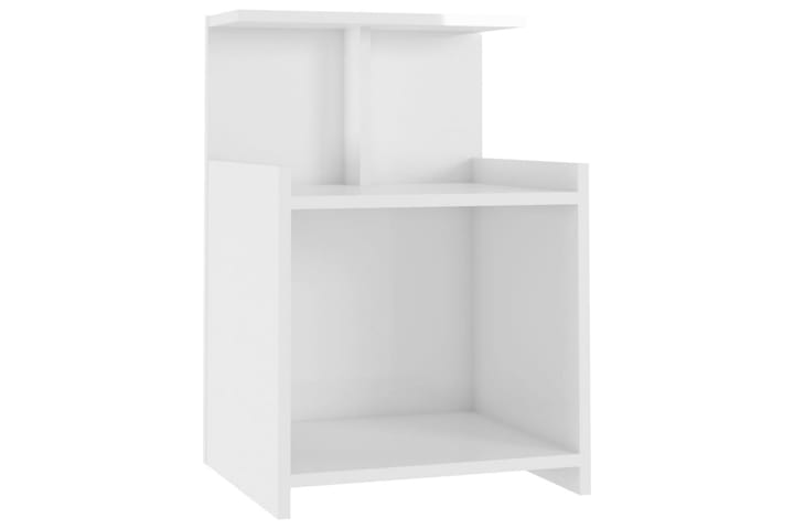 Yöpöytä korkeakiilto valkoinen 40x35x60 cm lastulevy - Yöpöytä