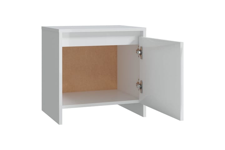 Yöpöytä korkeakiilto valkoinen 45x34x44,5 cm lastulevy - Valkoinen - Yöpöytä
