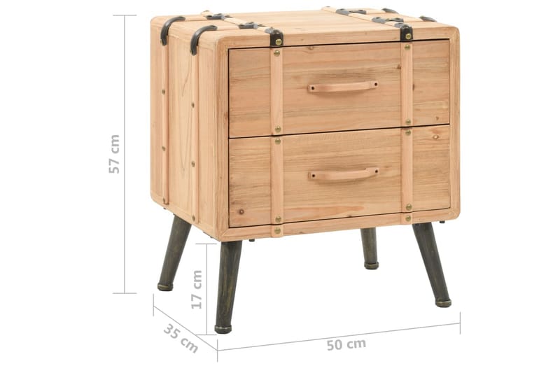 Yöpöytä kuusi 50x35x57 cm - Ruskea - Huonekalut - Pöytä & ruokailuryhmä - Apupöytä & sivupöytä - Yöpöytä
