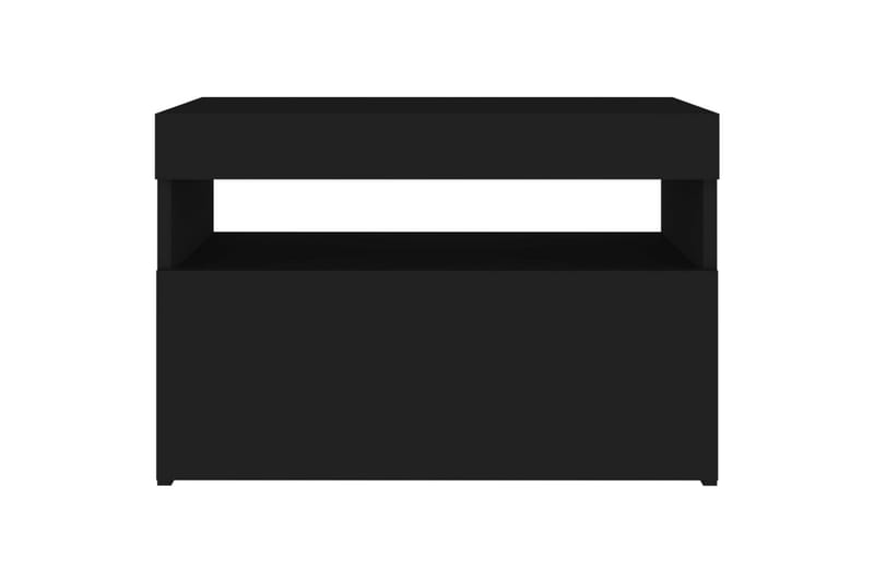 Yöpöytä LED-valoilla 2 kpl musta 60x35x40 cm lastulevy - Huonekalut - Pöytä & ruokailuryhmä - Apupöytä & sivupöytä - Yöpöytä