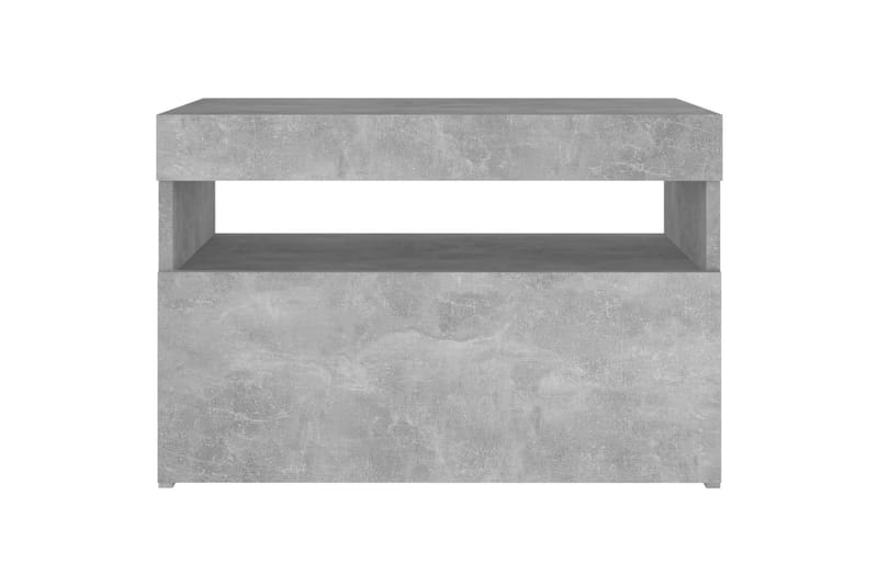 Yöpöytä LED-valoilla betoninharmaa 60x35x40 cm - Huonekalut - Pöytä & ruokailuryhmä - Apupöytä & sivupöytä - Yöpöytä