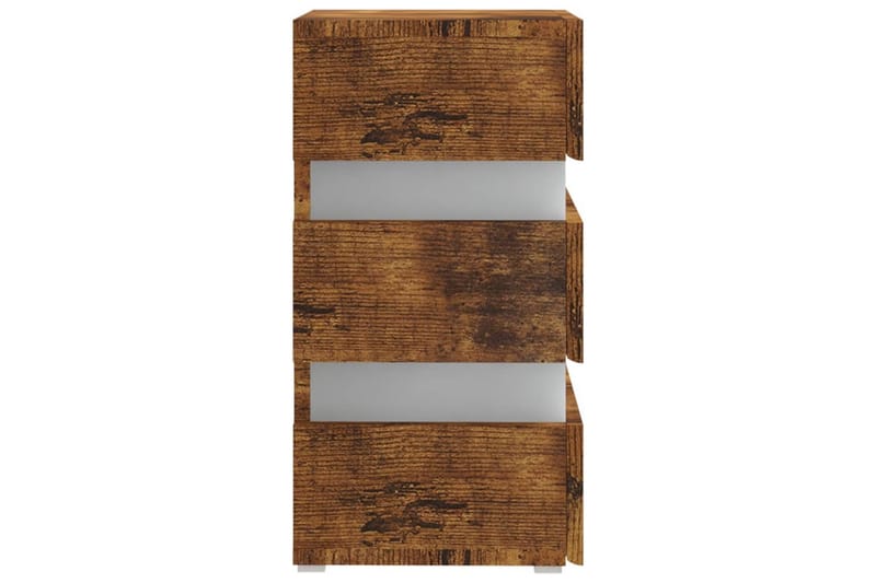 Yöpöytä LED-valoilla savutammi 45x35x67 cm lastulevy - Ruskea - Huonekalut - Pöytä & ruokailuryhmä - Apupöytä & sivupöytä - Yöpöytä