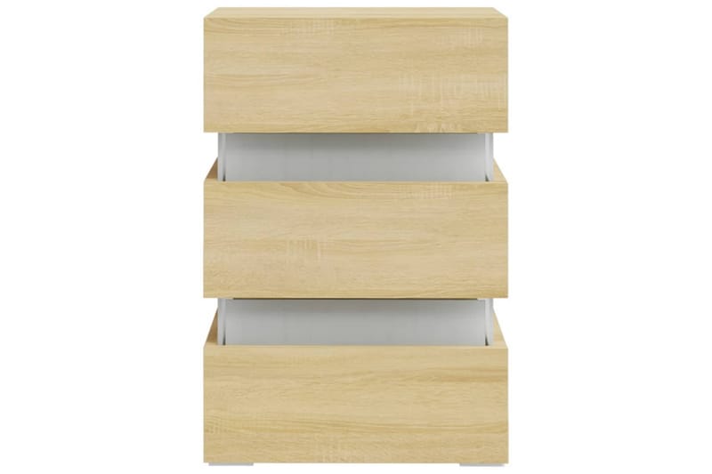 Yöpöytä LED-valoilla Sonoma-tammi 45x35x67 cm lastulevy - Ruskea - Huonekalut - Pöytä & ruokailuryhmä - Apupöytä & sivupöytä - Yöpöytä